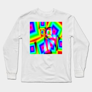 red blue green abstract texture background pattern Long Sleeve T-Shirt